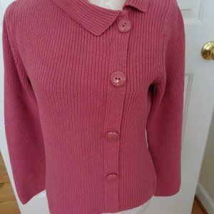 Christopher & Banks Women's Dusty Rose Cable Knit Sweater-Size M-Like New